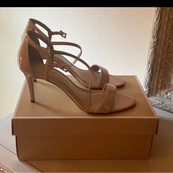 Michael Kors Nude Patent Leather Strappy Heels - Picture 2 of 4